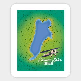 Esrum Lake Denmark travel map Sticker